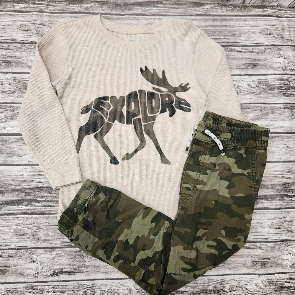 Garanimals green camo moose outfit